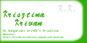 krisztina krivan business card